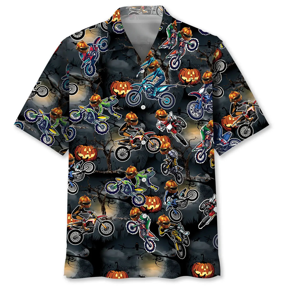 Hawaiian Shirt / Adults / S Dirt Bike Halloween Night Hawaiian Shirt