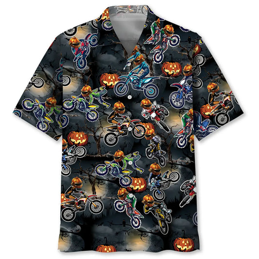 Hawaiian Shirt / Adults / S Dirt Bike Halloween Night Hawaiian Shirt