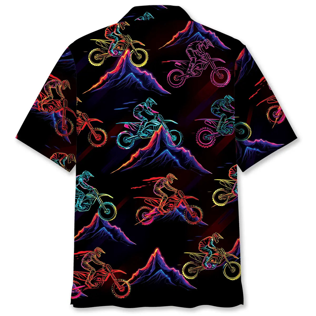 Dirt Bike Mountain Neon Hawaiian Shirt