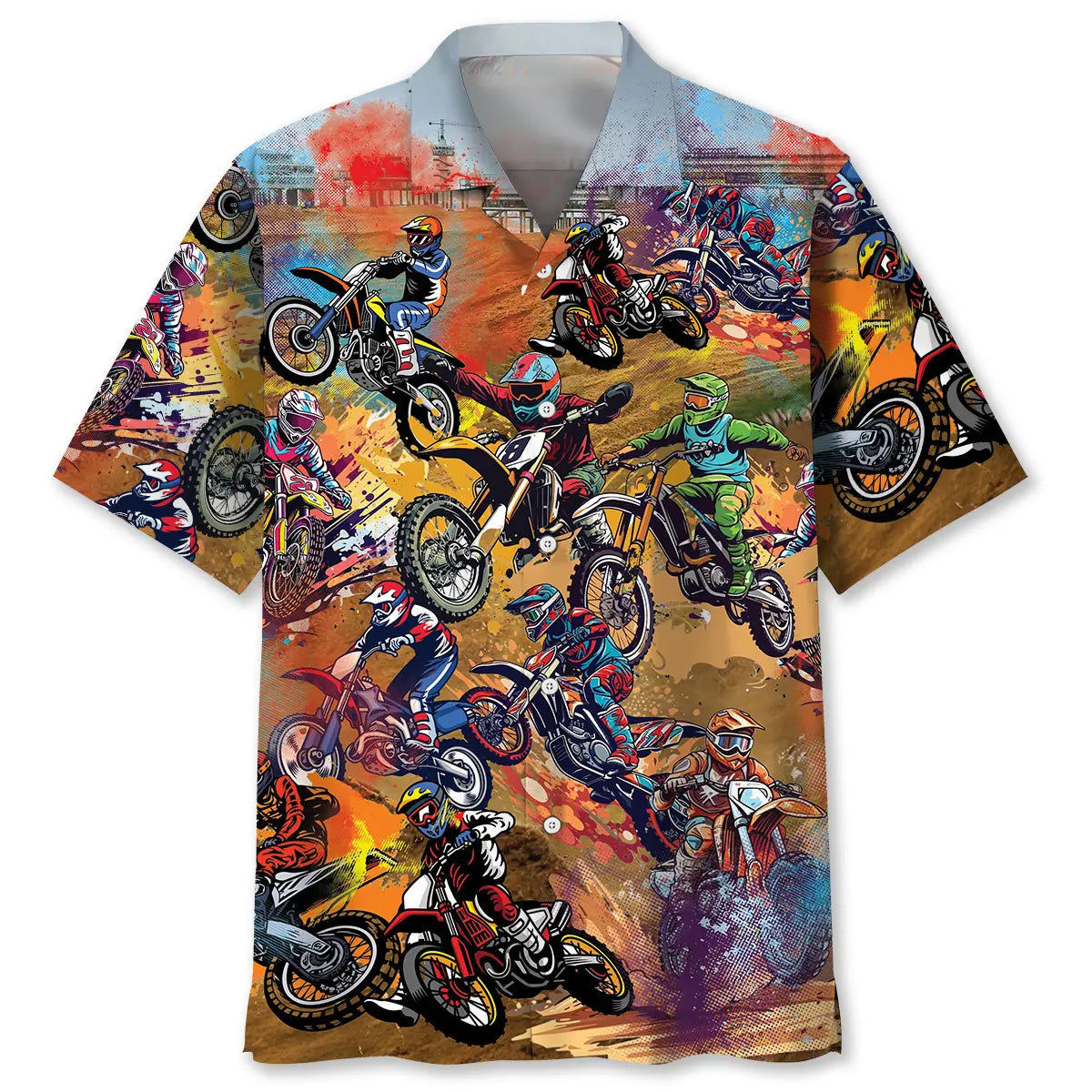 Hawaiian Shirt / Adults / S Dirt Bike Vintage Art Hawaiian Shirt
