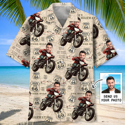 Hawaiian Shirt / Adults / S Dirt Bike Vintage Custom Photo Hawaiian Shirt