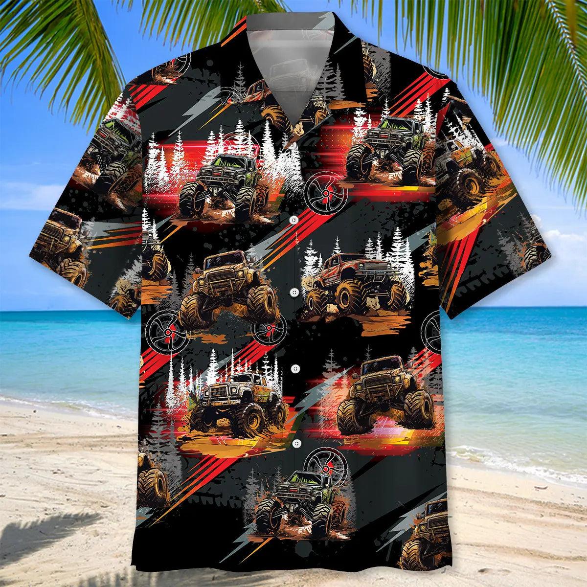 Dirt Monster Truck Hawaiian Shirt