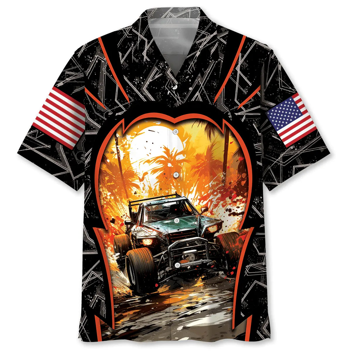 Hawaiian Shirt / Adults / S Dirt Track Quarter Midget Car Racing Hawaiian Shirt