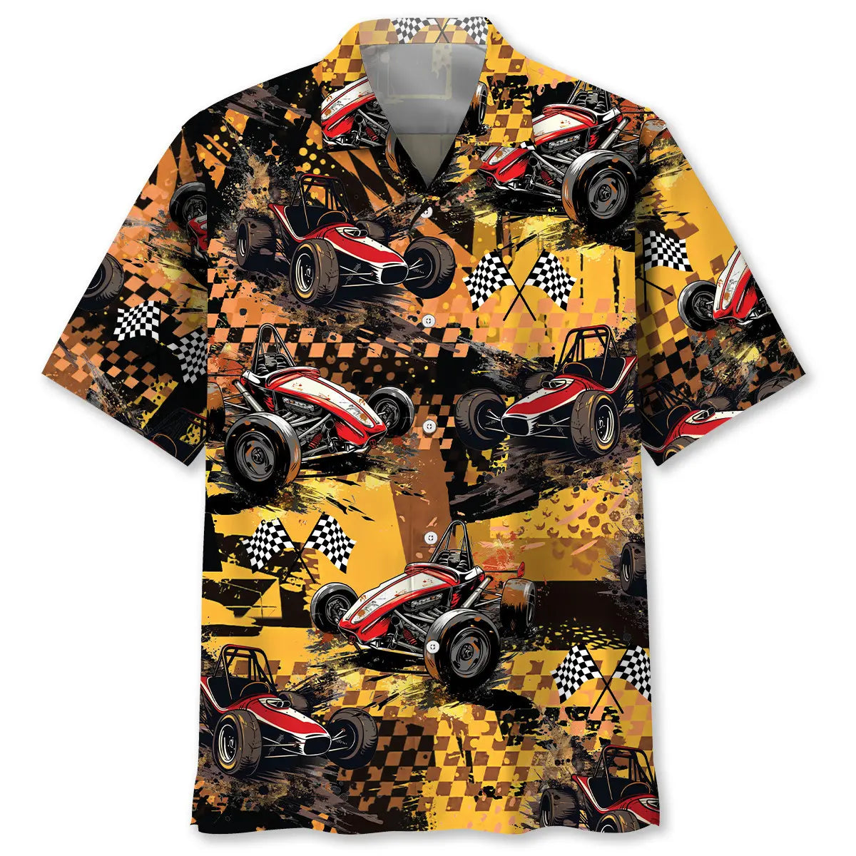 Hawaiian Shirt / Adults / S Dirt Track Racing Hawaiian Shirt