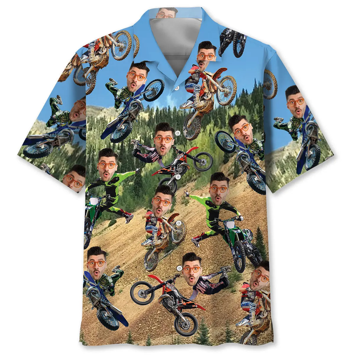 Dirt Trails Custom Photo Face Hawaiian Shirt
