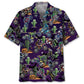 Hawaiian Shirt / Adults / S Dirtbikes With Haunted Cactus &amp; Pumpkins Art Hawaiian Shirt