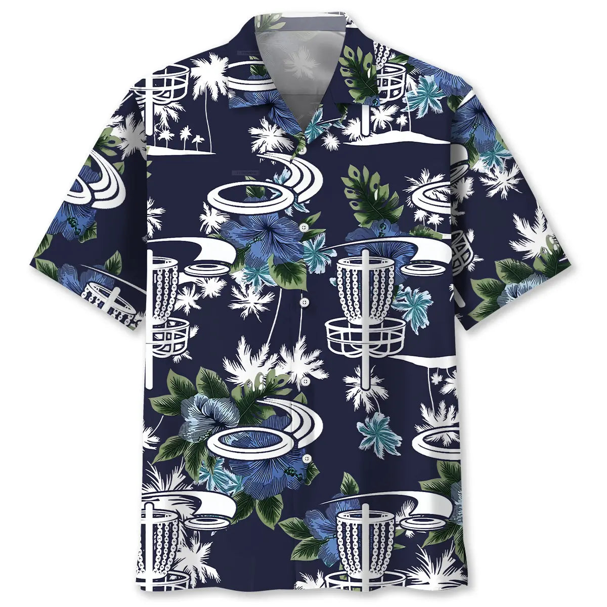 Hawaiian Shirt / Adults / S Disc Golf Blue Nature Hawaiian Shirt