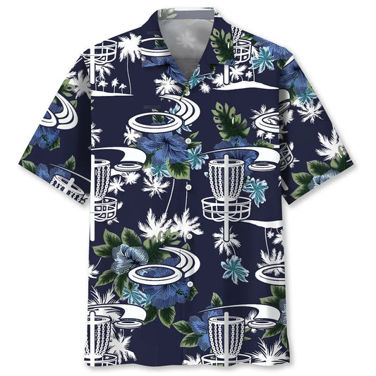 Hawaiian Shirt / Adults / S Disc Golf Blue Nature Hawaiian Shirt