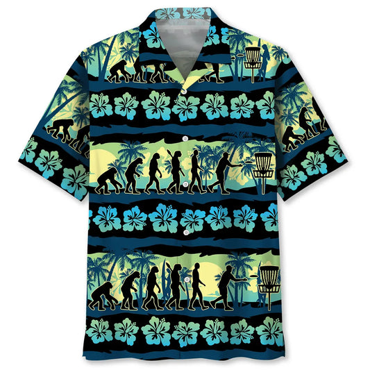 Hawaiian Shirt / Adults / S Disc Golf Evolution Hawaiian Shirt
