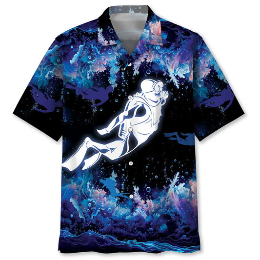 Hawaiian Shirt / Adults / S Diving In Deep Down Of The Ocean Hawaiian Shirt
