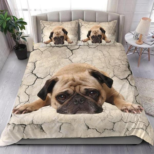 Dog Sleeping Lonely Bedding Cover For Pet Lover Bedroom Decor
