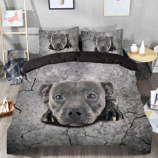 Gray Dog Sleeping Bedding Cover For Pet Lover Bedroom Decor