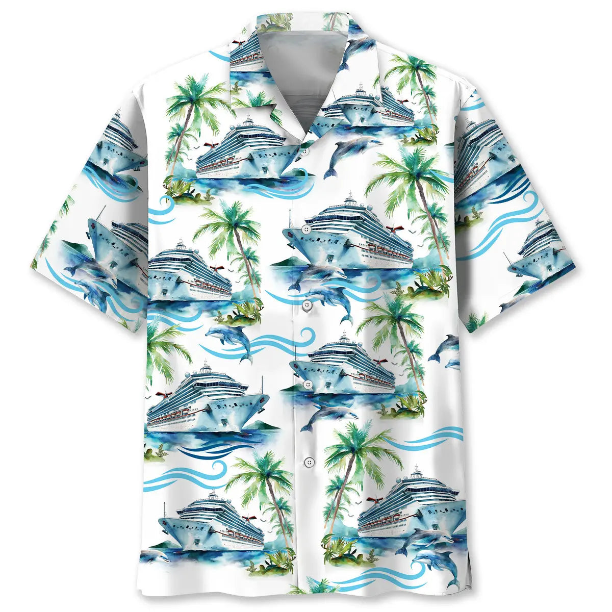 Hawaiian Shirt / Adults / S Dolphin Cruise Ship Vintage Hawaiian Shirt