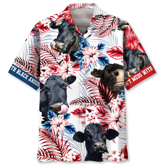 Hawaiian Shirt / Adults / S Don't Mess With Black Angus Hawaiian Shirt