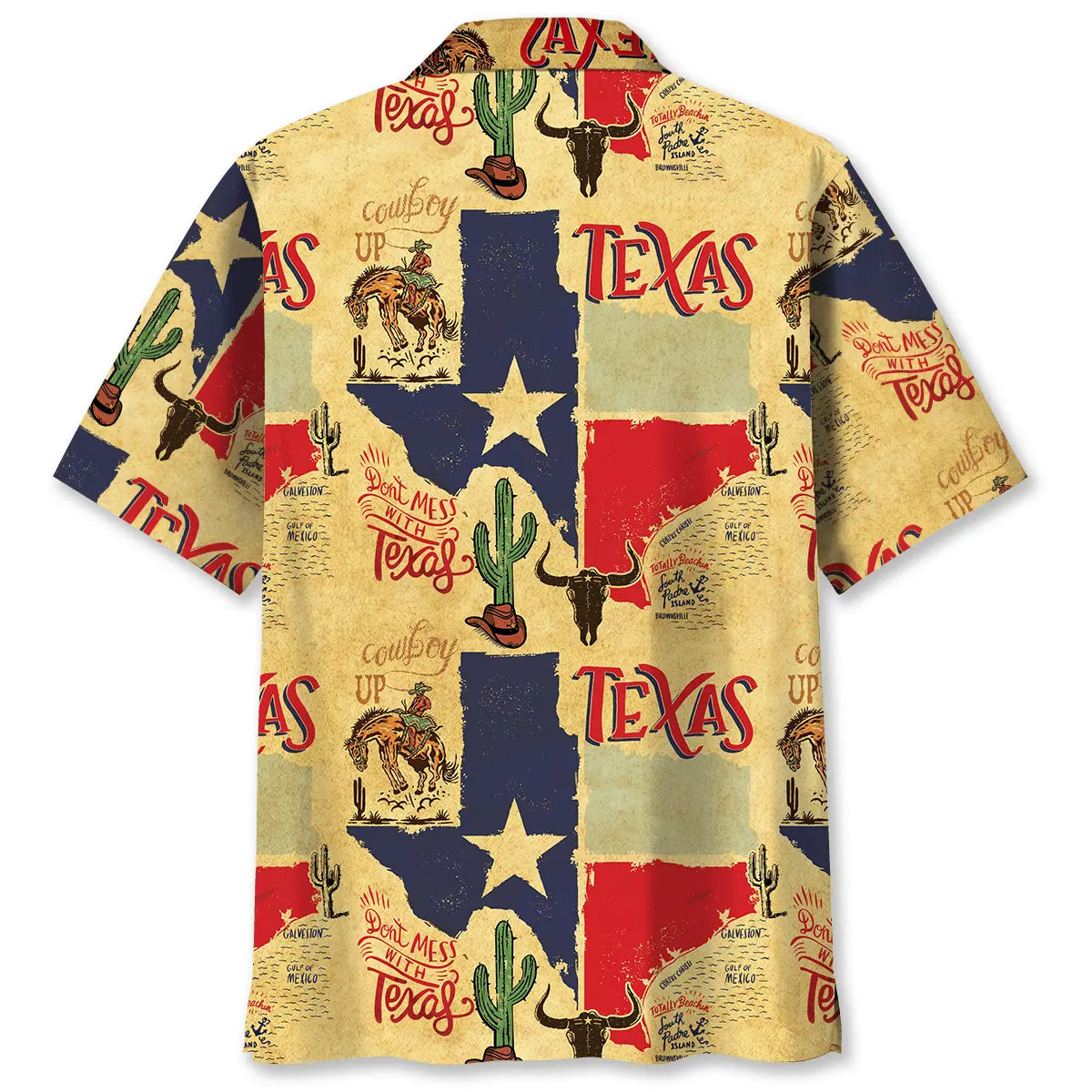 Don't Mess With Texas Cowboy Hawaiian Shirt Pocket