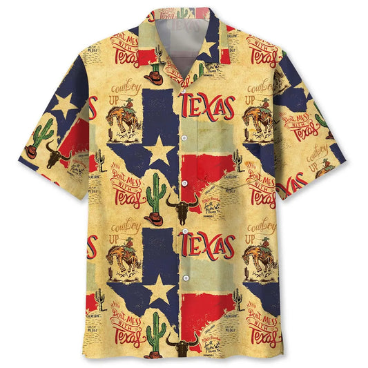 Hawaiian Shirt / Adults / S Don't Mess With Texas Cowboy Hawaiian Shirt Pocket