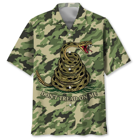 Hawaiian Shirt / Adults / S Don't Tread On Me Camouflage Hawaiian Shirt