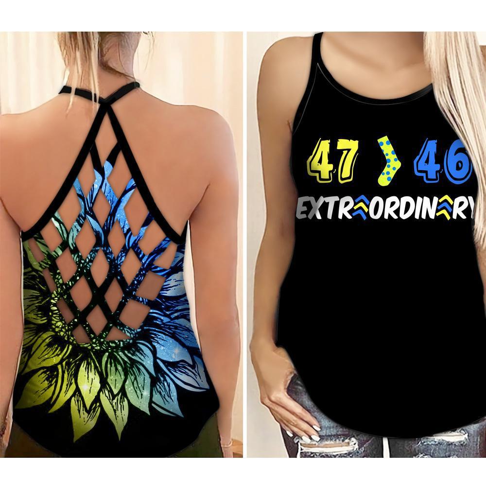 Down Syndrome Awareness 47 Greater Than 46 – Hollow Tank Top