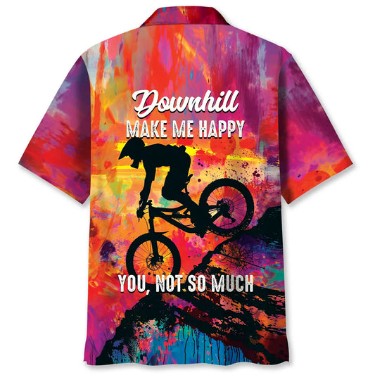 Hawaiian Shirt / Adults / S Downhill Make Me Happy Hawaiian Shirt
