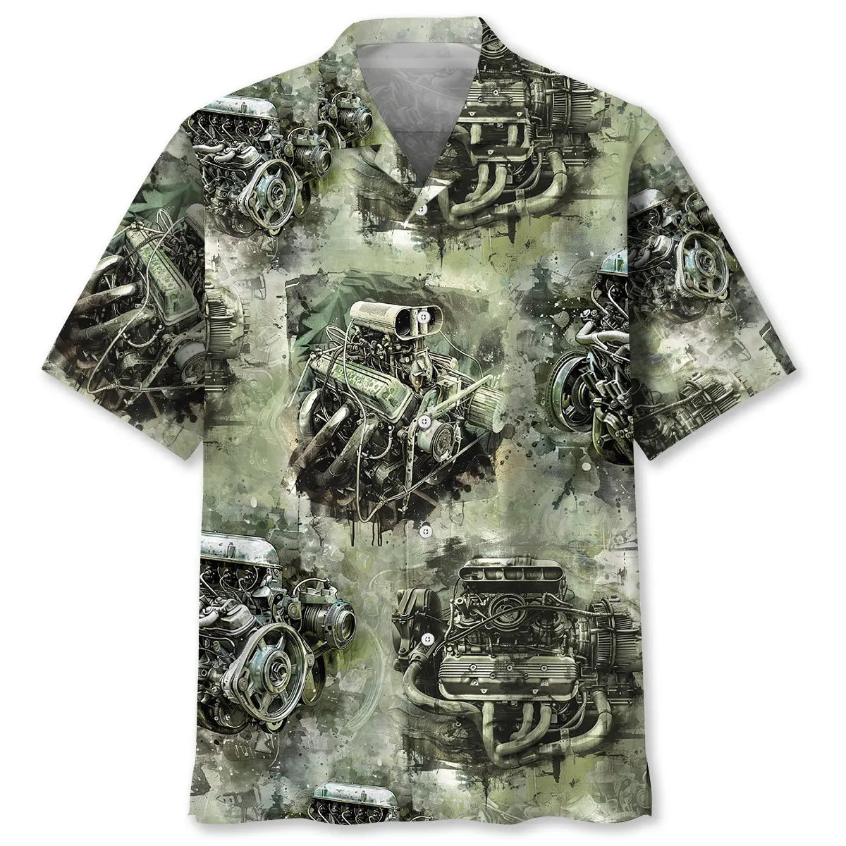 Hawaiian Shirt / Adults / S Drag Racing Engine Hawaiian Shirt
