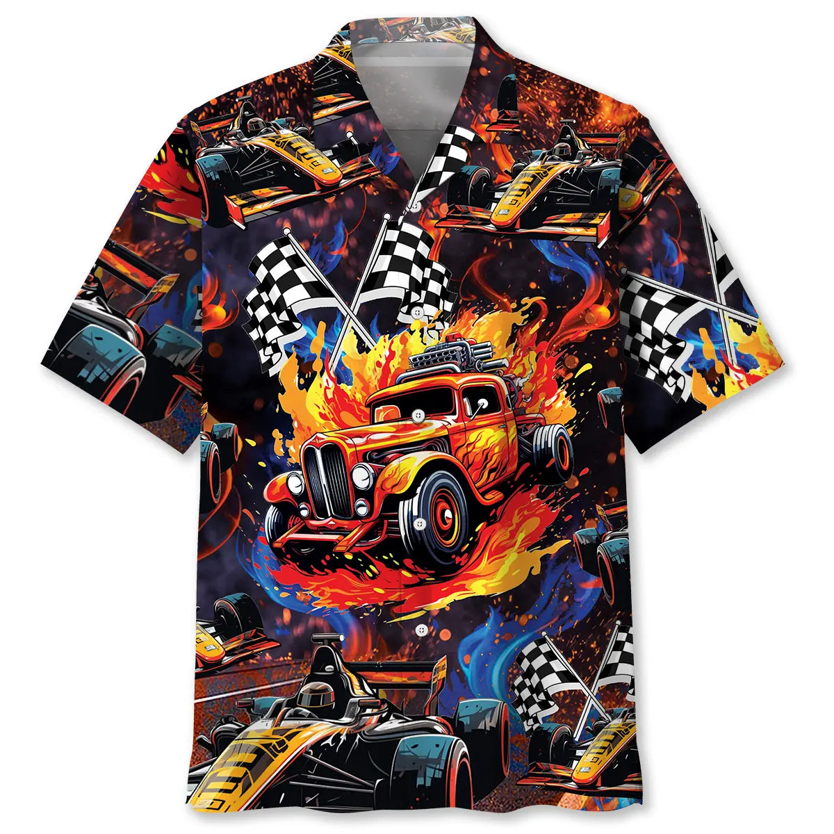 Hawaiian Shirt / Adults / S Drag Racing Hot Rod Motorsport Hawaiian Shirt