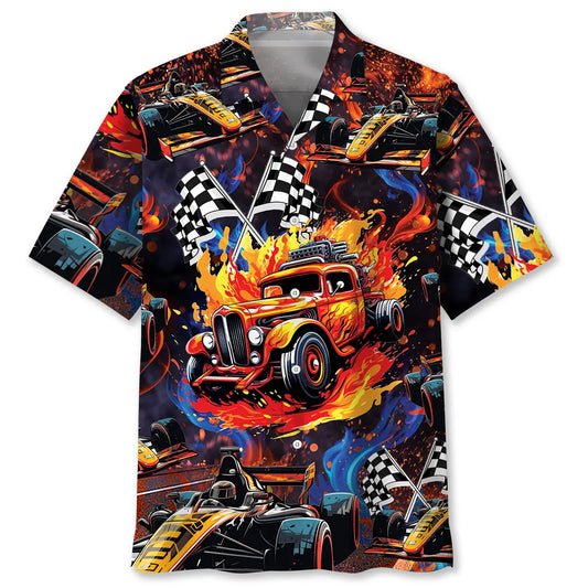 Hawaiian Shirt / Adults / S Drag Racing Hot Rod Motorsport Hawaiian Shirt