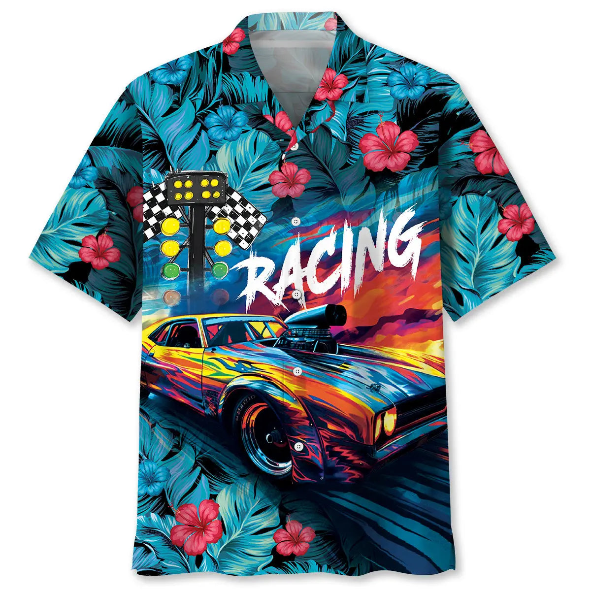 Hawaiian Shirt / Adults / S Drag Racing Tropical Hawaiian Shirt