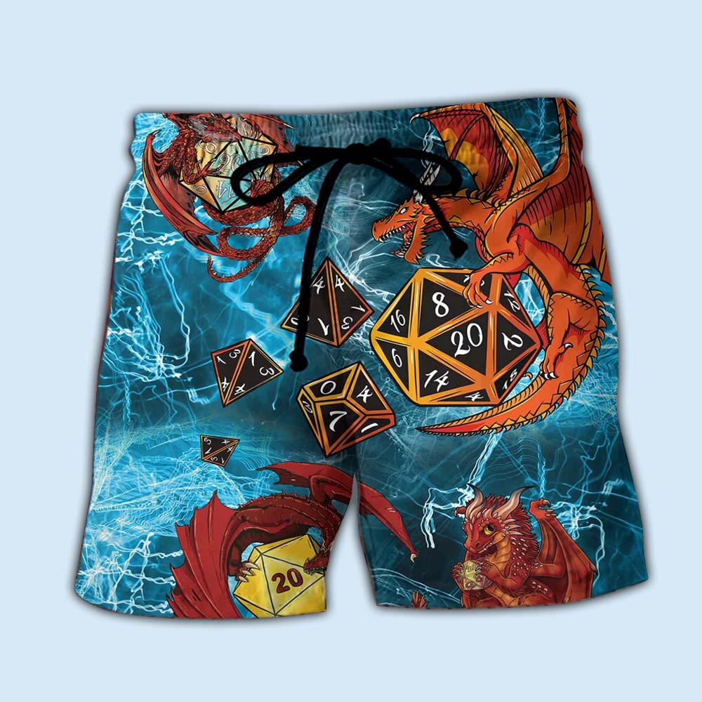 Fantasy Dragon Dice Art – Beach Short