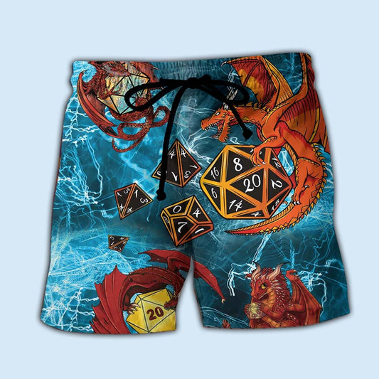 Fantasy Dragon Dice Art – Beach Short