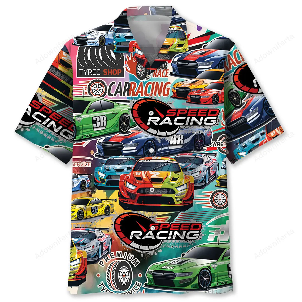 Hawaiian Shirt / Adults / S Drift Car Racing Hawaiian Shirt