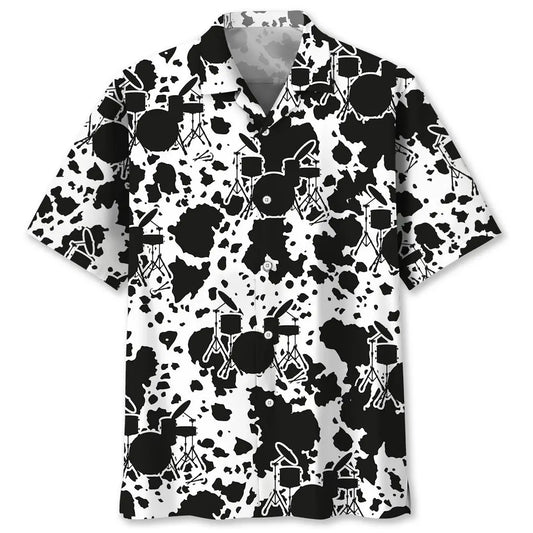 Hawaiian Shirt / Adults / S Drum Black Hawaiian Shirt