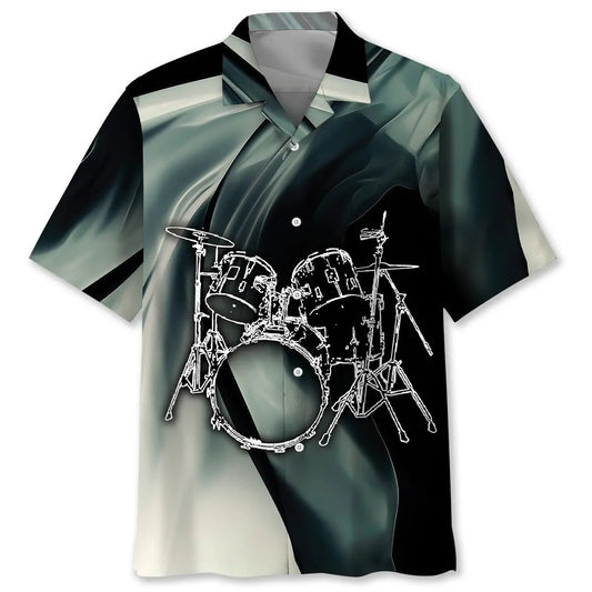 Hawaiian Shirt / Adults / S Drum Musical Instrument Hawaiian Shirt