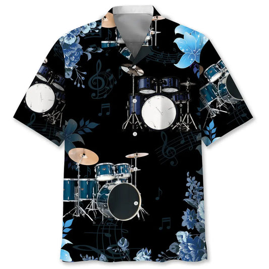Hawaiian Shirt / Adults / S Drum Nature Flower Hawaiian Shirt