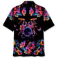 Drum Neon Hibiscus Flower Hawaiian Shirt