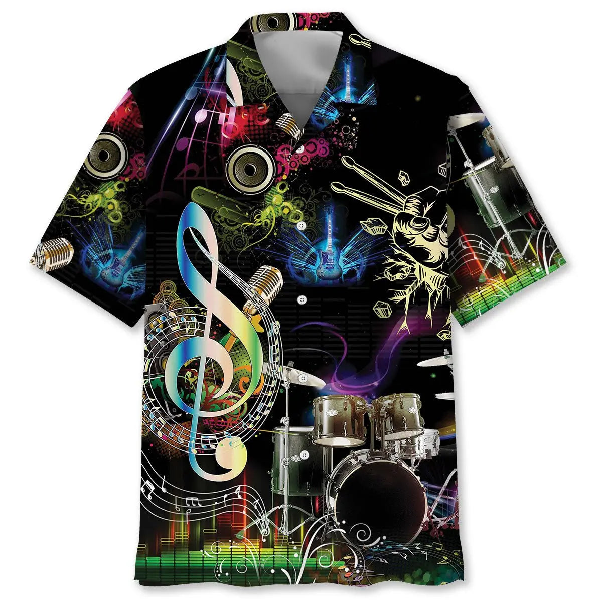Hawaiian Shirt / Adults / S Drum Neon Light Hawaiian Shirt
