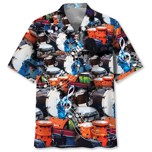 Hawaiian Shirt / Adults / S Drum Set Mix Hawaiian Shirt