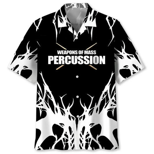 Hawaiian Shirt / Adults / S Drum Weapons Black &amp;White Hawaiian Shirt
