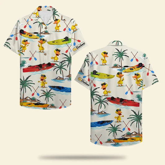 Hawaiian Shirt / Adults / S Duck Kayak Boat Pattern Unisex Hawaiian Shirt Aloha Shirt