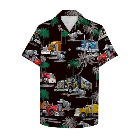 Hawaiian Shirt / Adults / S Duck Truck Pattern Unisex Hawaiian Shirt Aloha Shirt