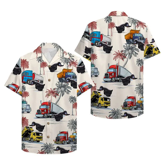 Hawaiian Shirt / Adults / S Duck Truck Pattern Unisex Hawaiian Shirt Aloha Shirt