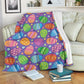 Colorful Easter Egg Pattern Flannel Blanket For Relaxing At Home And Travel