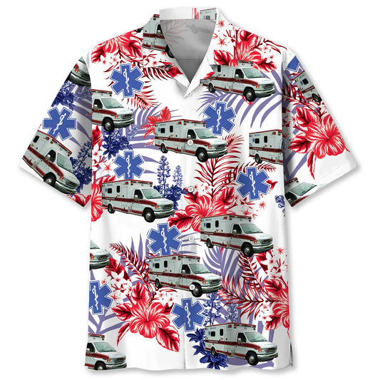 Hawaiian Shirt / Adults / S EMS Vehicle Hawaiian Shirt