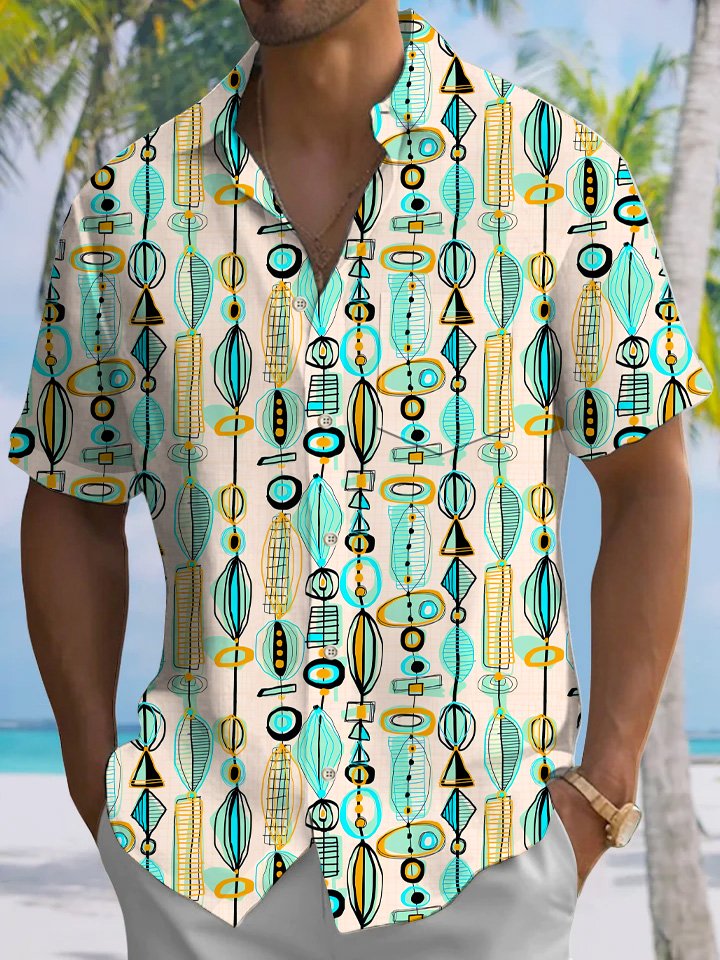 Ethnic Pattern Men's Casual Short-Sleeved Hawaiian Shirt