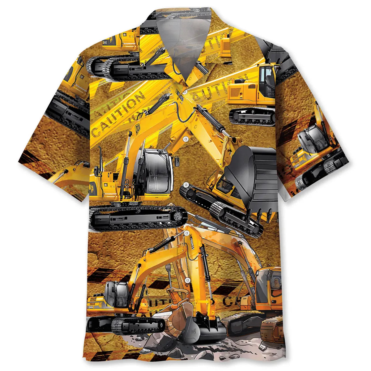 Hawaiian Shirt / Adults / S Excavator Caution Hawaiian Shirt