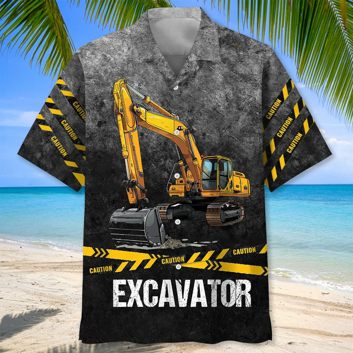 Excavator Safety Hawaiian Shirt