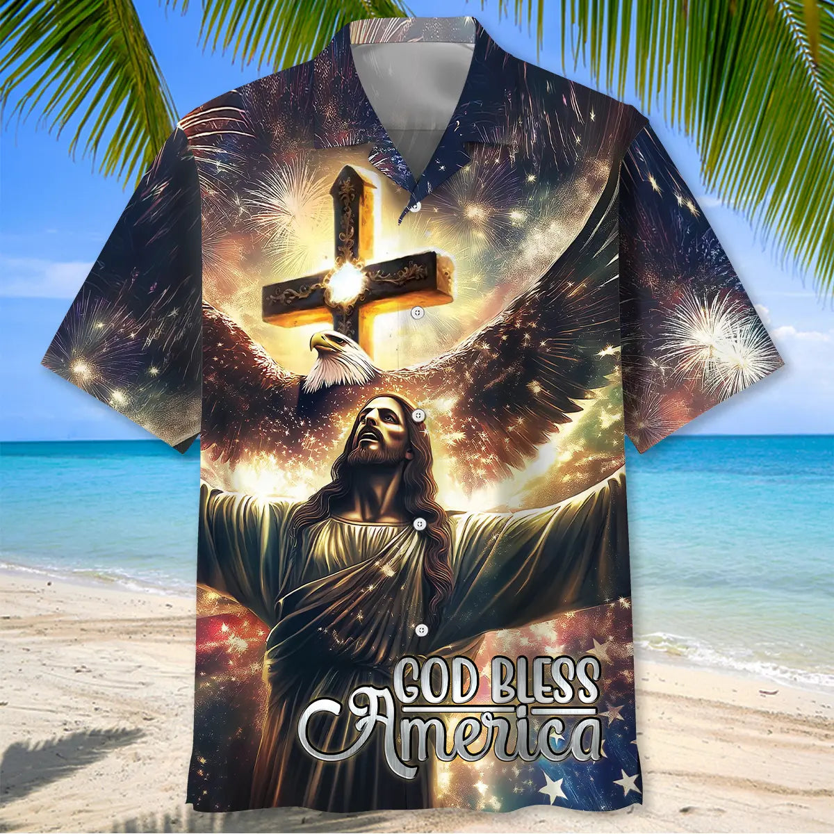 Faith God Bless America Hawaiian Shirt