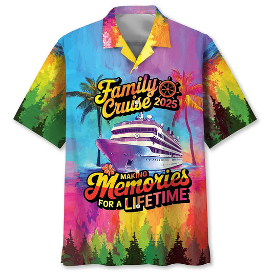 Hawaiian Shirt / Adults / S Family Cruise 2025 Making Memories For A Lifetime Hawaiian Shirt