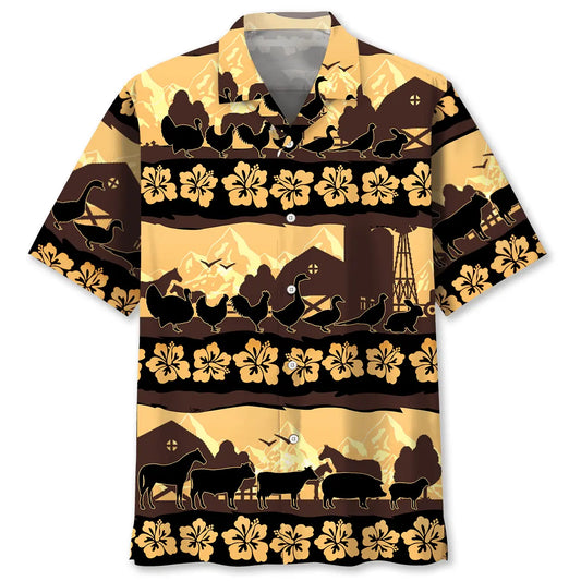 Hawaiian Shirt / Adults / S Farm Animals Tropical Hawaiian Shirt