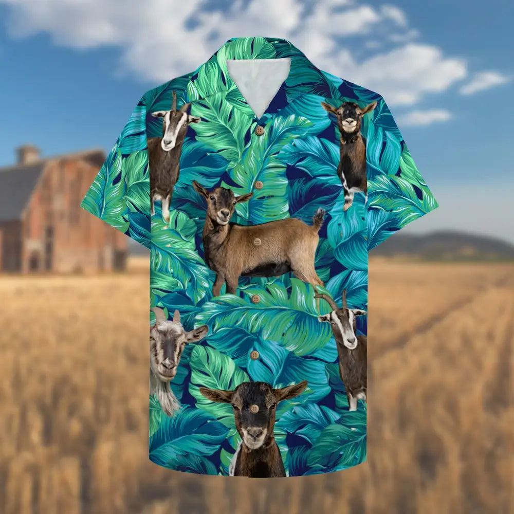 Farmer Goat Unisex Hawaiian Shirt Aloha Shirt With Goat Pattern
