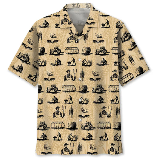 Hawaiian Shirt / Adults / S Farmer Vintage Hawaiian Shirt